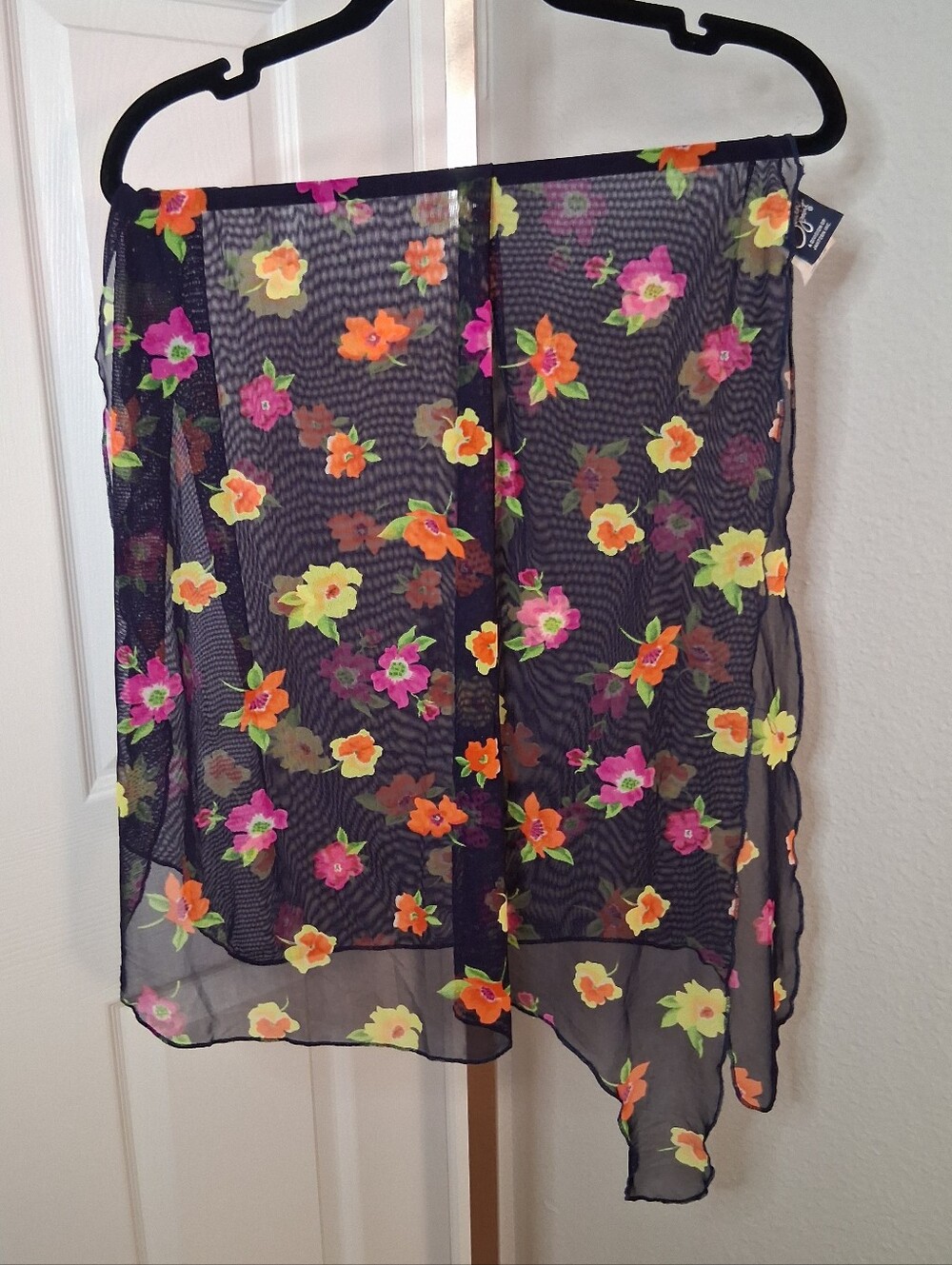 2/$5 - Jantzen One Size Mesh Sheer Floral Swim Cover Skirt